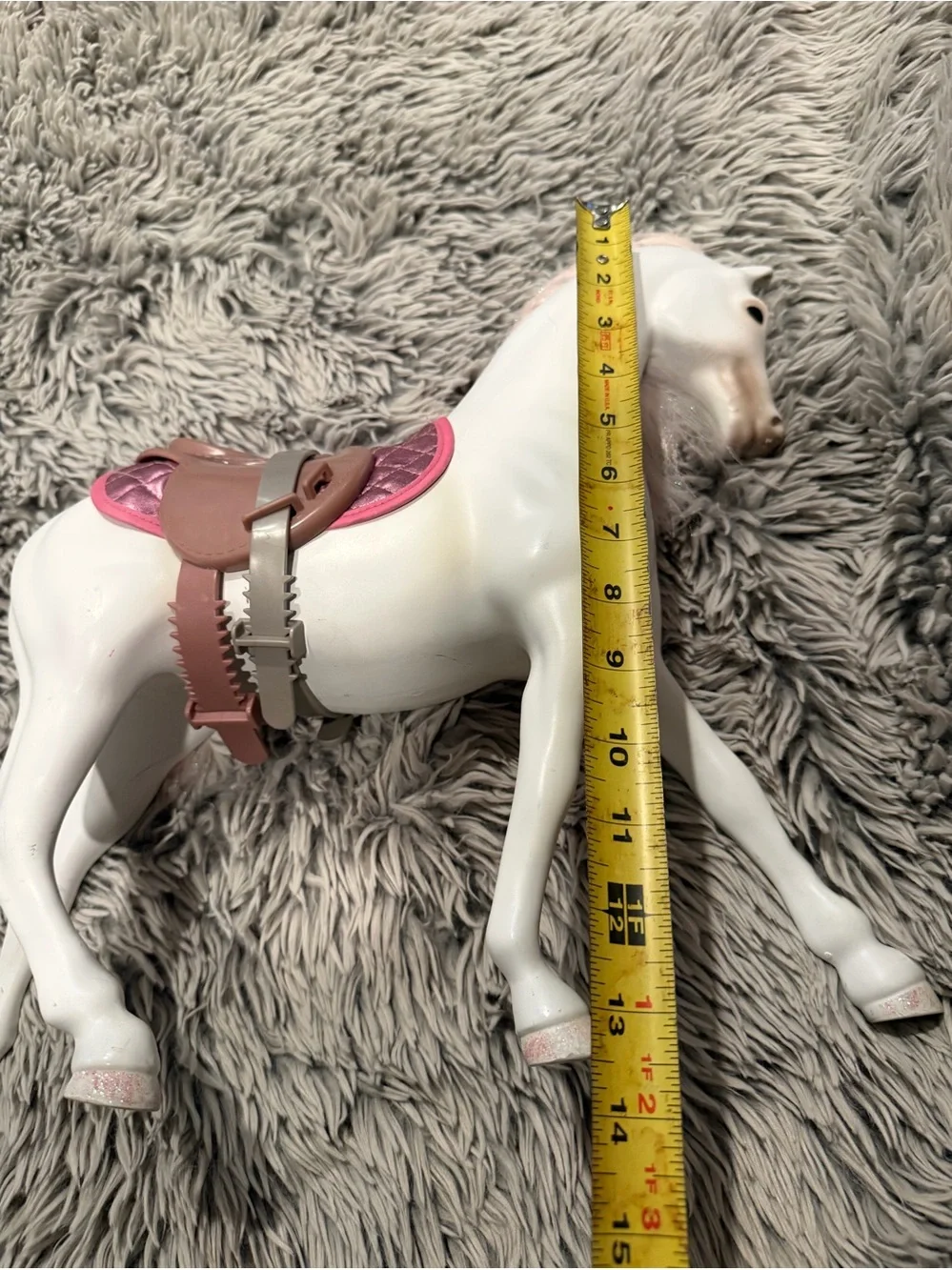 Glitter Girl By Battat Cream Horse Figurine with Pink Mane